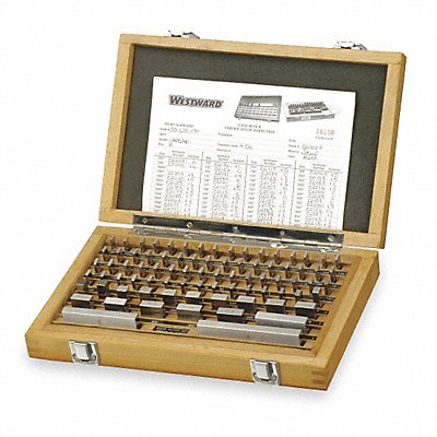 WESTWARD 2YNK8 Gage Block Set Rectangular 81 Pc