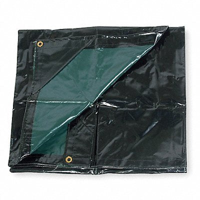 GRAINGER 2ZJ60 Tarp Nylon Vinyl Lam Black/Green 12x16Ft