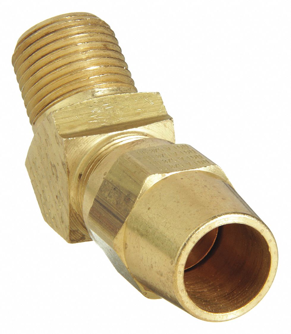 WEATHERHEAD 1380X8 Male Elbow 45 Deg 3/8-18 1/2 In Tube Sz
