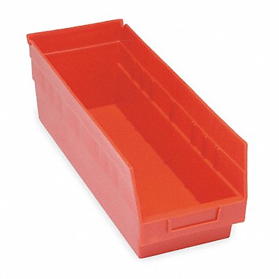 QUANTUM STORAGE SYSTEMS QSB204RD F9082 Shelf Bin Red Polypropylene 6 in