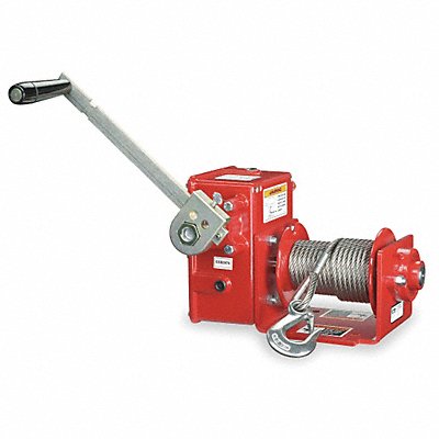 THERN 4WM2 Hand Winch Worm Gear w/Brake 2000 lb.