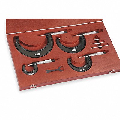 STARRETT ST4361BXRLZ Micrometer Set 0 to 4 In 0.0001 In