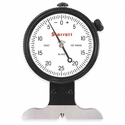 STARRETT 643JZ Dial Depth Gage 1/8 In 2 1/2 In Base