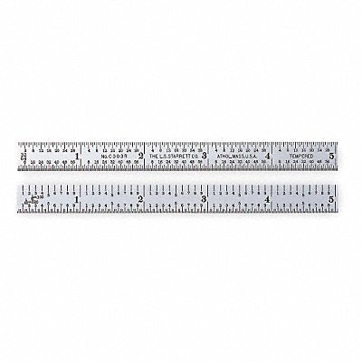 STARRETT C303R6 Steel Rule Flexible 6 In 3R Grad