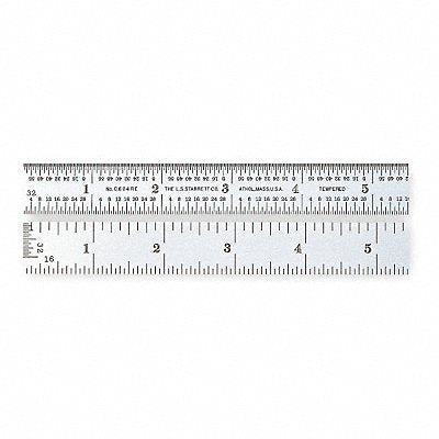 STARRETT C604RE6 Steel Rule End Graduations 6 In 4R Grad