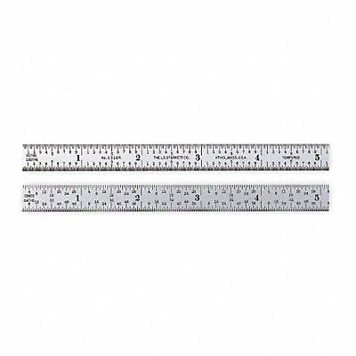 STARRETT C316R12 Steel Rule Flexible 12 In 16R Grad