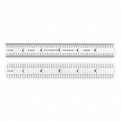 STARRETT C606R6 Steel Rule Spring Tempered 6 In 6R Grad