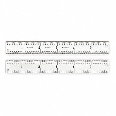 STARRETT C607R6 Steel Rule Spring Tempered 6 In 7R Grad