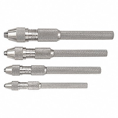 STARRETT S162Z Pin Vise Set 0-0.187 In Nickel 4 Pc