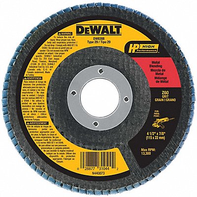 DEWALT DW8308 Fiber Disc 4 1/2 in Dia 7/8in Arbor