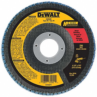 DEWALT DW8309 Fiber Disc 4 1/2 in Dia 7/8in Arbor