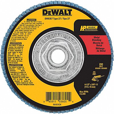 DEWALT DW8357 Fiber Disc 4 1/2 in Dia 5/8in Arbor