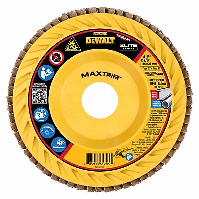 DEWALT DWA8280CTR Fiber Disc 4 1/2 in Dia 7/8in Arbor
