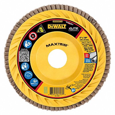 DEWALT DWA8284CTR Fiber Disc 5 in Dia 7/8in Arbor 60 Grit