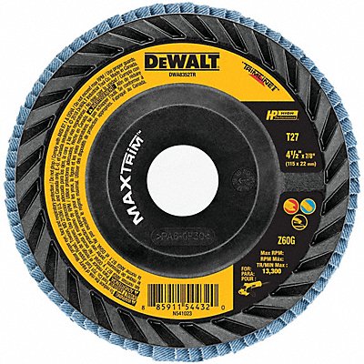 DEWALT DWA8352TR Fiber Disc 4 1/2 in Dia 7/8in Arbor