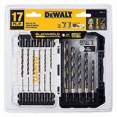 DEWALT DWAH1117 17 PC Set Black  Gold Impact Ready Set