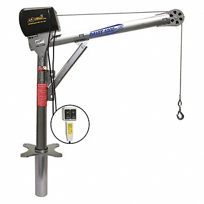 OZ LIFTING PRODUCTS OZ1000DAVACWSP13 DavitCraneKit 1000 lb 27.5 to 42in Reach