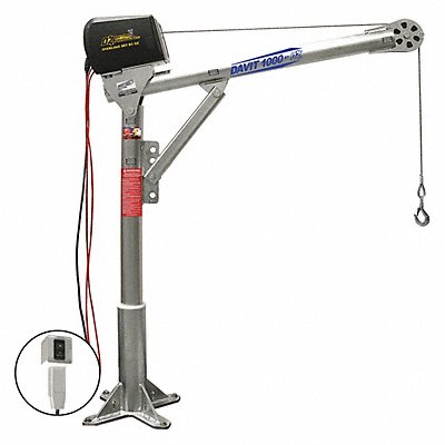 OZ LIFTING PRODUCTS OZ1000DAVDCWSP16 DavitCraneKit 1000 lb 27.5 to 42in Reach