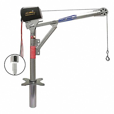 OZ LIFTING PRODUCTS OZ1000DAVDCWSP17 DavitCraneKit 1000 lb 27.5 to 42in Reach