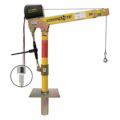 OZ LIFTING PRODUCTS OZ1200DAVDCWSP8 Davit Crane Kit 1200 lb 22 to 66in Reach