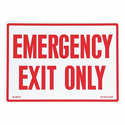 JESSUP GLO BRITE EG7520F108RP Emergency Exit Only Red On PL 14 x10