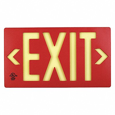 JESSUP GLO BRITE 7050B Exit Sign PF50 Red Single Side