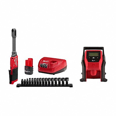 MILWAUKEE 305021247520 M12 FUEL Box Ratchet Kit + M12 Inflator