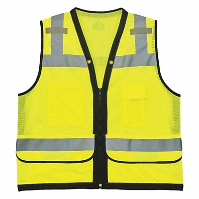 GLOWEAR BY ERGODYNE 8253HDZ Orange Mesh Surveyors Vest Lime L/XL