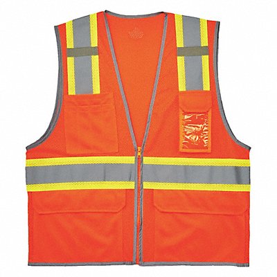 GLOWEAR BY ERGODYNE 8246Z Two Tone Mesh Safety Vest Orange L/XL