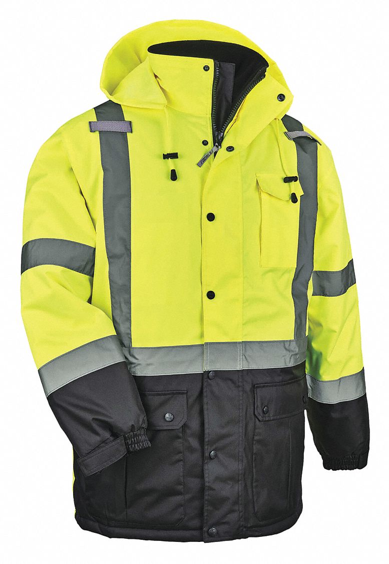 GLOWEAR BY ERGODYNE 8384 Jacket Winter Hi-Vis Lime 5XL