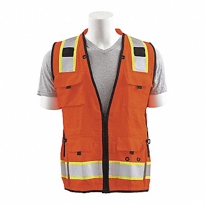 ERB SAFETY 62394 Surveyor Vest Deluxe Orange LG