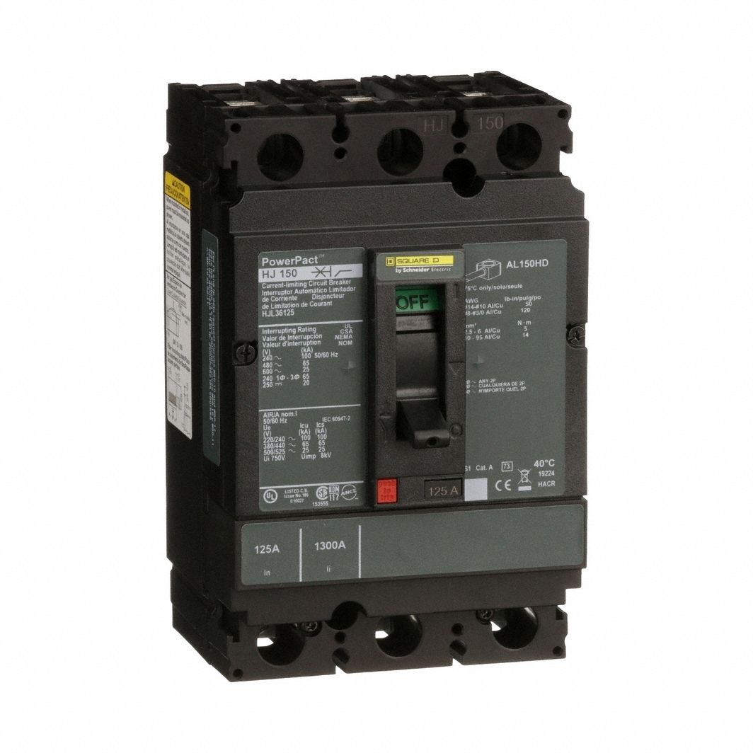 SQUARE D HJL36125 Molded Case Circuit Breaker 600V 125A