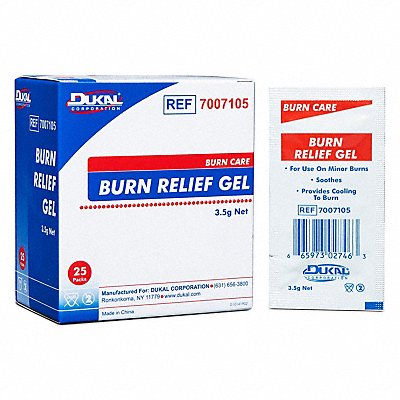 GRAINGER 3066 Topical Burn Gel 0.125 oz PK25