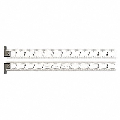 STARRETT CH604R12 Ruler Spring-Tempered Steel 12 L x 1 W