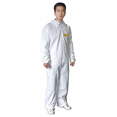 CONDOR 30C536 Coveralls M Wht Microporous Film Lam PK6