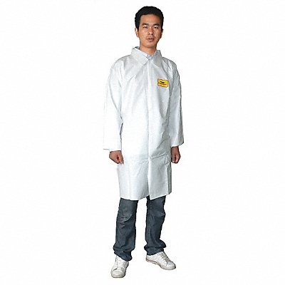 CONDOR 30C587 Laboratory Coat L White Microp Lam PK30