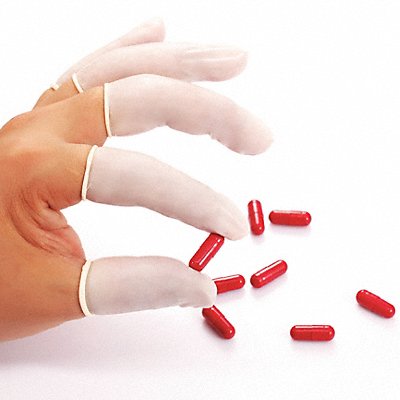 CONDOR 30D247 G6132 Powdered Finger Cots White S Pk1440