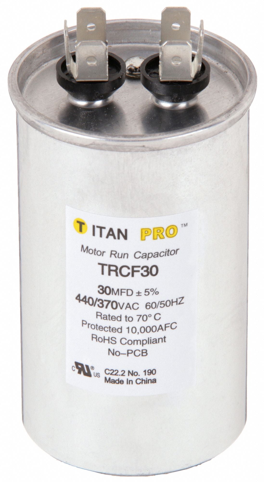 TITAN PRO TRCF30 Motor Run Capacitor 30 MFD 3 27/32  H
