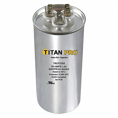 TITAN PRO TRCFD5075 Dual Run Capacitor 50/75 MFD 4 7/16 H