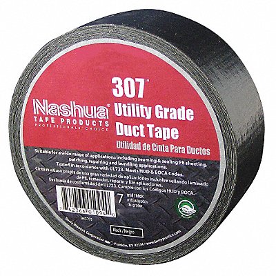 NASHUA 307 Duct Tape Black 1 7/8 in x 60 yd 7 mil
