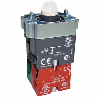 DAYTON 30G188 LampMod/Contact Block 1NO/1NC Green 22mm