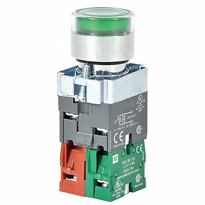 DAYTON 30G205 H6943 Illuminated PushButton FullVolt Green 1NO/1NC