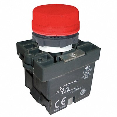 DAYTON 30G210 Pilot Light Red 22mm LED