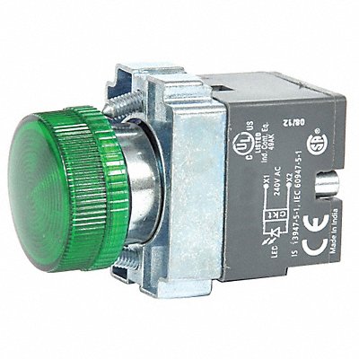 DAYTON 30G213 Pilot Light Green 22mm LED