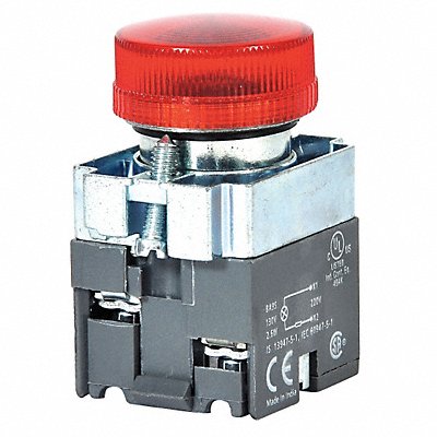 DAYTON 30G214 Pilot Light Red 22mm LED