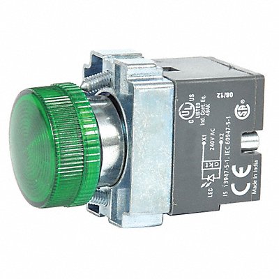 DAYTON 30G221 Pilot Light Green 22mm LED