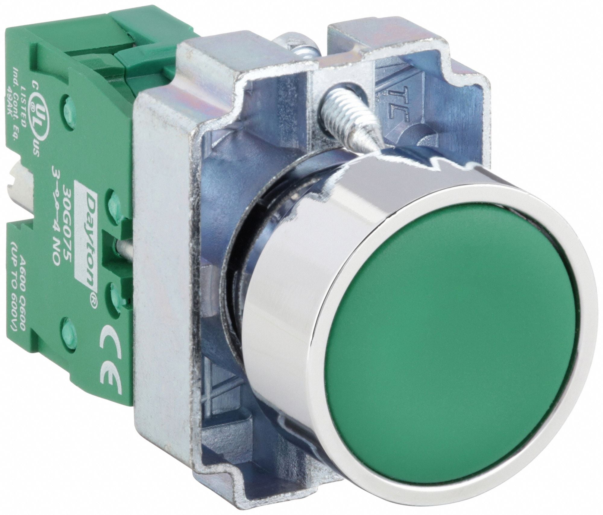 DAYTON 30G228 Flush Push Button Operator Non Illuminated Grn 1NO