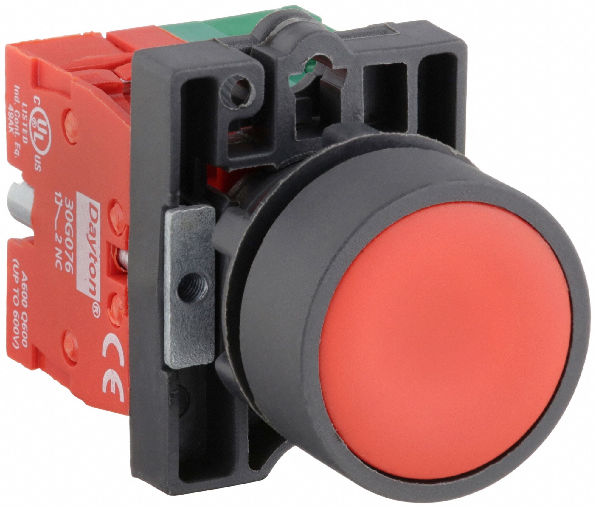 DAYTON 30G234 Flush Push Button Operator Non Illuminated Red 1NO/1NC