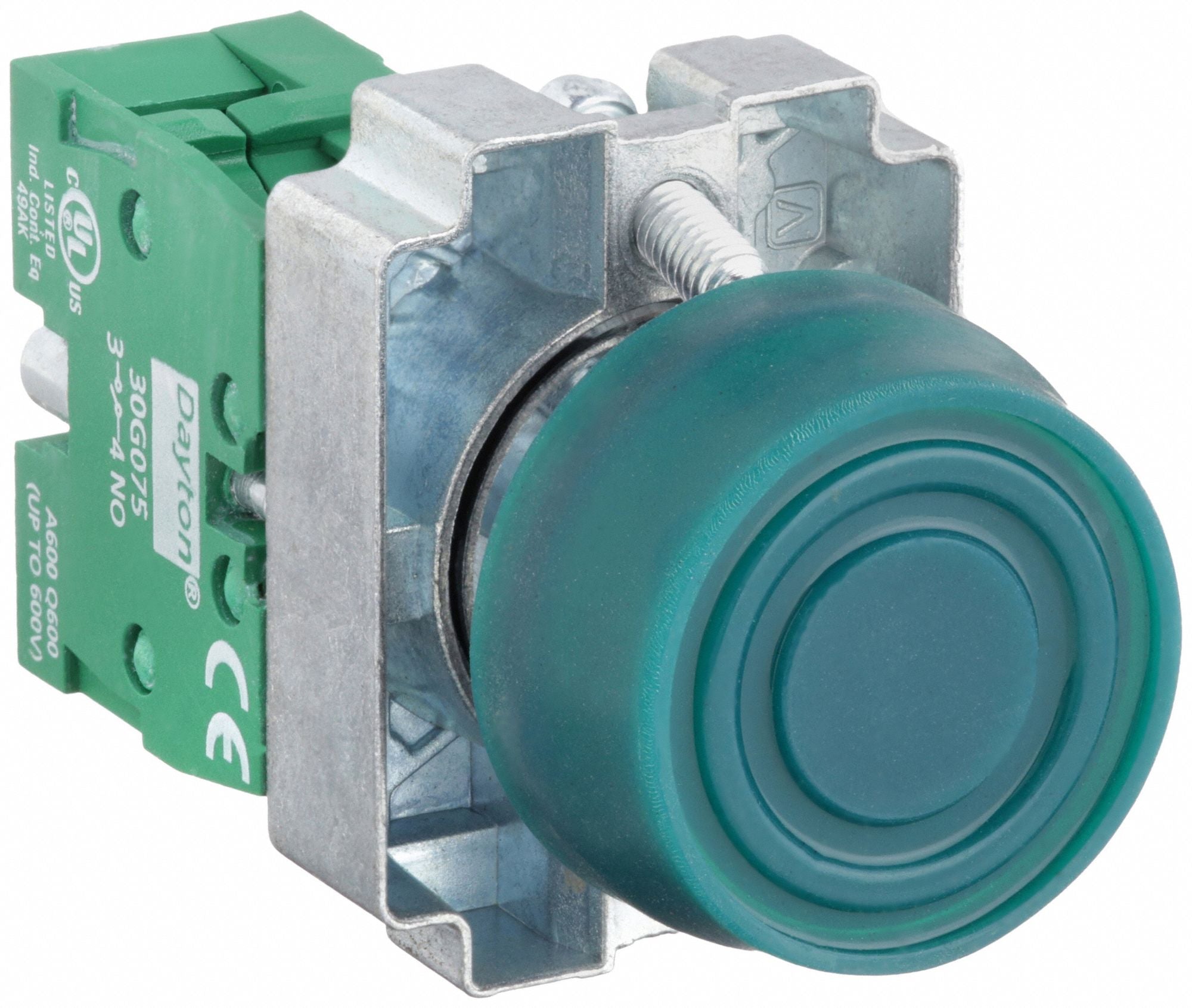 DAYTON 30G243 Flush Push Button Operator Non Illuminated Grn 1NO