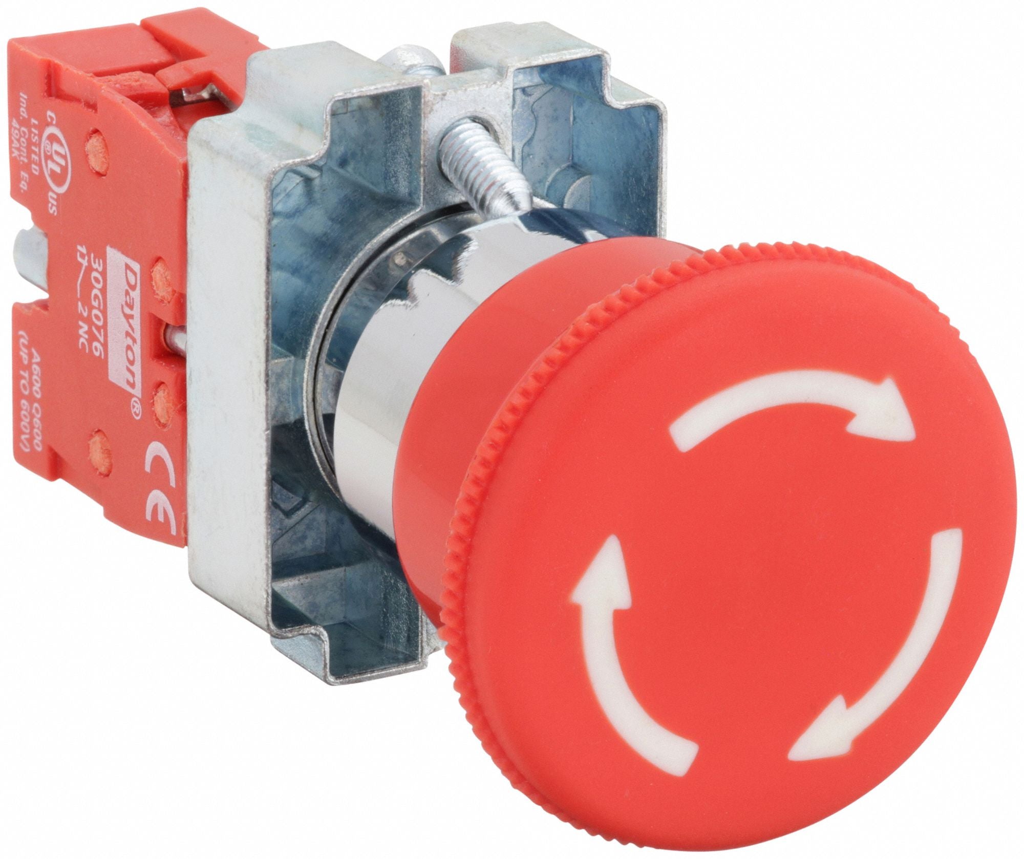 DAYTON 30G253 Emergency Stop Push Button Non Illuminated Red 1NC